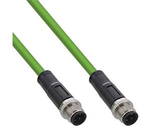 InLine Industrial 40301 - Cavo di rete M12 a 4 pin, con codifica D, Ethernet Cat. 5e M12, 4 poli, PUR, 1 m, 40301