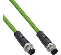 InLine Industrial 40302 - Cavo di rete M12 a 4 pin, con codifica D, Ethernet Cat. 5e M12, 4 poli, PUR, 2 m