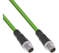 InLine Industrial 40501 - Cavo di rete M12 8 pin con codifica X, Cat.6A PUR, Ethernet M12 8 pin, 1 m