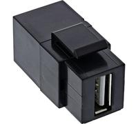 InLine - Inserto USB 2.0 Keystone Snap-In USB-A Bu/angolato, colore: Nero
