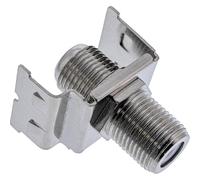 InLine® Keystone 76202S - Adattatore con presa F doppia, in metallo, per cavo satellitare e armadio da 19", montaggio semplice