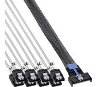 InLine MCIO - Cavo breakout x8 a 8x SATA maschio per HDD e SSD, 0,5 m