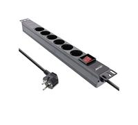 InLine Multipresa 19" 6 vie con protezione con interruttore nero 2m 16415S