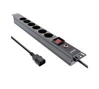 InLine Multipresa 19" 6 vie prot.da sovraccarico interruttore 2m Strip 16426S