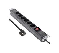 InLine Multipresa 19" a 6 vie con Switch di rete nero 2m Modulo rack 16416S