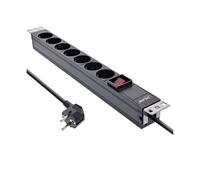 InLine Multipresa 19" a 7 vie con interruttore nero 2m Modulo rack 16411S