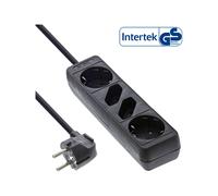 InLine Multipresa 2x Shucko + 2x Euro nero cavo 5m, 5 m 16445