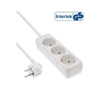 InLine Multipresa 3x Shucko con sicura bianco cavo 3m, Strip 16433W