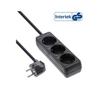 InLine Multipresa 3x Shucko con sicura nero cavo 3m, Strip 16433