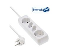 InLine Multipresa 4 posti 2x Shucko + 2x Euro bianca cavo 5m, Strip 16445W