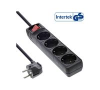 InLine Multipresa 4x Shucko con interrutt. nero cavo 3m 3 m 16443D