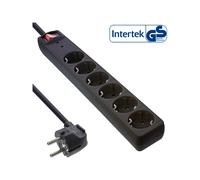 InLine Multipresa 6x Shucko con Switch di rete protezione nero 1,5m 16461P