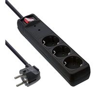 InLine Multipresa 3x Shucko con interruttore protezione nero 1,5m 16431P
