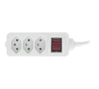 InLine® Ciabatta elettrica svizzera, 3 prese, con interruttore, 1,5 m, colore: bianco