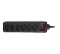 InLine Multipresa SVIZZERA 6 vie con Switch di rete nero 1,5 1,5 m 16451Y
