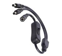 Inline on Off Control Power Splitter | 5.5x2.1mm 1 Femmina 2 Maschio Cavo, 40 Cm 18 AWG Linea per Cablaggio Telecamera di Sicurezza, Gestione Attrezzature Desktop