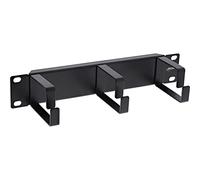 InLine® Pannello passacavi da 10", 3 staffe, RAL 9005, nero