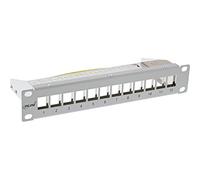 InLine® Pannello patch in lamiera vuota da 10", 12 scomparti, per moduli Keystone, 1HE, RAL 7035, grigio