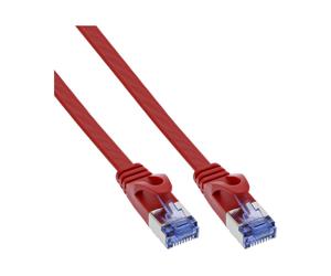 InLine Patch Cable flat U/FTP Cat.6A rosso 10m Pimf 10 m Filo di rame 71800R