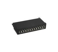 ITS Patch Panel Cat.6, 12-porte, installazione tavolo/parete, nero, RAL9005