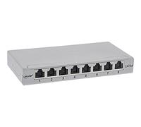 InLine® Patchfeld Cat.6A 0,5HE 8 scomparti per tavolo / parete / guida con protezione antipolvere grigio
