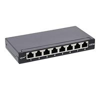 InLine® Patchfeld, Cat.6A, 0,5U, 8 scomparti, montaggio da tavolo/parete, nero, RAL9005