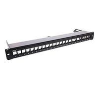 INLINE - Inline Patch Panel A 24 Vie, Keystone Blank Panel Con Estrazione, 19'' 1u Nero - SPEDIZIONE GRATUITA