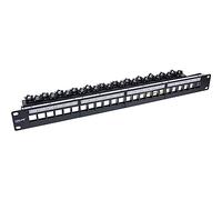 InLine® Patchfeld - Pannello patch Keystone, 24 scomparti, 19", 1U, colore nero RAL9005