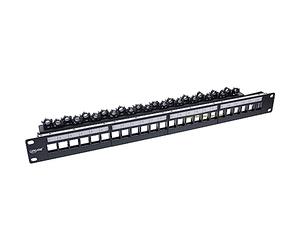 InLine® Patchfeld - Pannello patch Keystone, 24 scomparti, 19", 1U, colore nero RAL9005