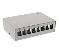InLine® Presa da parete per pannello patch 8X Keystone RJ45 metallo grigio chiaro RAL7035