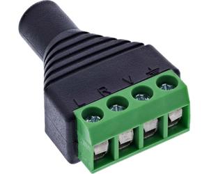 Inline Presa jack da 3,5 mm a 4 poli TRRS su terminal block adattatore, per microfono e audio stereo fai da te, riparazione progetti AV morsetti a vite, 92504K
