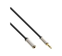 Cavo audio Slim prolunga da spina Jack 3,5mm a presa Jack 3,5mm, Stereo, dorato, nero, 10m