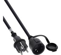 InLine Prolunga con contatto di protezione per esterni, IP44, 5 m, cavo in | Resistente agli spruzzi d'acqua secondo IP44, rivestimento in gomma flessibile, protezione da contatto, fino a 16 A e 3500 W