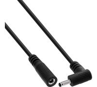 InLine Prolunga DC spina angolare 3,5 x 1,35 mm, nero, 5 m | Spina ad angolo, presa dritta, AWG 18, guaina in PVC, per connessioni 12-24 V DC
