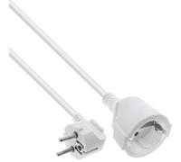 InLine® Prolunga di corrente a contatto di protezione, spina angolata/femmina, bianco, 1 m