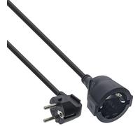 InLine Prolunga di corrente con contatto di protezione, connettore angolato/femmina, nero, 1 m