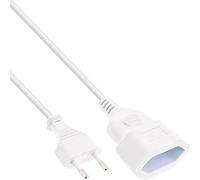 InLine Prolunga euro da 0,5 m, spina europea su presa europea, 2 poli, ideale per dispositivi di classe di protezione II, versione robusta, colore: bianco 16686W