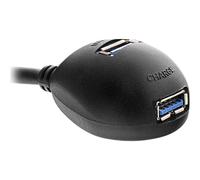 InLine 35651 cavo USB 1 m USB A 2 x USB A Nero