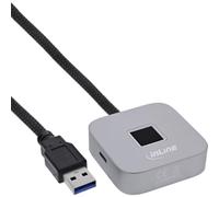 Inline Scanner di impronte digitali con hub USB, Windows Hello, USB-A/USB-C, argento