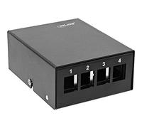 InLine® Scatola patch per 4 X Keystone RJ45, metallo, nero RAL9005