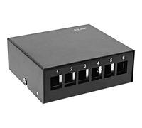 InLine® Scatola patch per 6 X Keystone RJ45, metallo, nero RAL9005