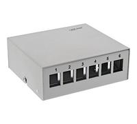 InLine® - Scatola per pannelli patch da parete per 6 Keystone RJ45, in metallo, grigio chiaro RAL7035