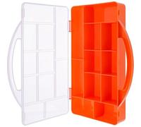 InLine® Scatola per piccoli oggetti, 11 scomparti, robusto organizer per viti e accessori, con coperchio a clip e manico, compatto e arancione, 43009M