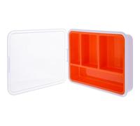 InLine® Scatola per piccoli oggetti, 4 scomparti, robusto organizer per viti e accessori, con coperchio a clip e scomparto interno rimovibile, compatto e arancione, 43009H