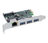 InLine Scheda combinata Gigabit di rete e USB 3.2 Gen.1, 1 RJ45, 3 USB-A, PCIe x1, 51125R