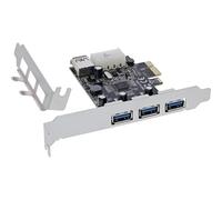 InLine® Scheda di interfaccia, 3 x + 1 x USB 3.2 Gen.1, PCIe, connettore di alimentazione a 4 pin, con slot a basso profilo, 76662D