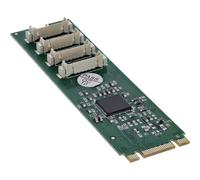 InLine Scheda di interfaccia M.2 76660W - 4 connettori seriali a 9 poli, piastra a basso profilo