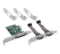 InLine Scheda di interfaccia PCIe, 2 X RS-232 + 1 X parallela | WCH CH382L, IEEE 1284, SPP, PS/2, EPP, ECP, schede slot a basso profilo, fino a 115 kb/s per porta seriale