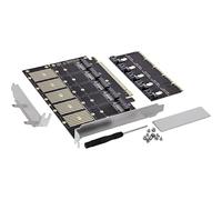 Inline Scheda di interfaccia PCIe x16 su 5X SATA tramite M.2 Key B, SATA 6 Gb/s, con adattatore, dissipatore di calore, lamiera a basso profilo, 76619G
