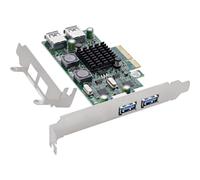 InLine Scheda USB PCIe, USB 3.2 Gen.1, 4 porte, 2X interno/esterno | NEC/Renesas uPD720202, PCIe x4, fino a 5 Gb/s per porta, hot swapping, piastra a basso profilo